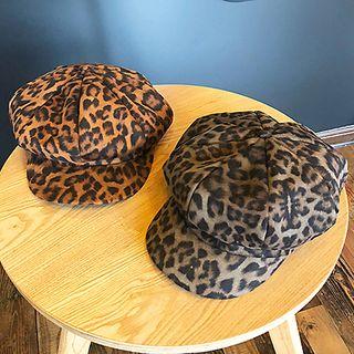 Leopard Print Newsboy Cap