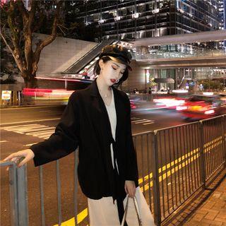 Plain Sleeveless Dress / Long-sleeve Light Jacket
