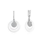 925 Sterling Silver Elegant Round Earrings With Austrian Element Crystal Silver - One Size