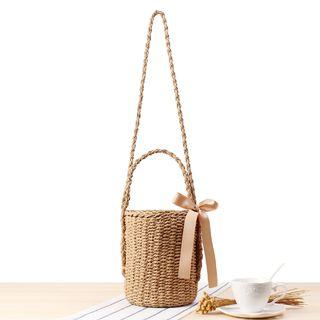 Straw Crossbody Bag Camel - One Size