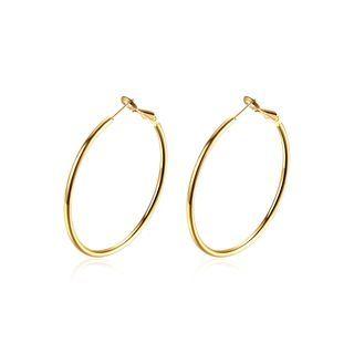 Fashion Plated Simple Gold Round Earrings Golden - One Size