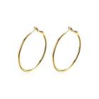 Fashion Plated Simple Gold Round Earrings Golden - One Size