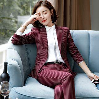 Dress Shirt / Pinstriped Blazer / Pencil Skirt / Dress Pants / Set