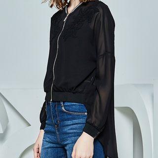 See Through Zip Blouse