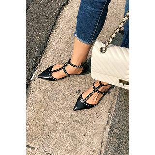 T-strap Studded-detail Sandals