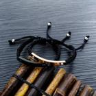 Stainless Steel Bar & Rhinestone String Bracelet