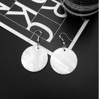 Disc Shell Sterling Silver Dangle Earring