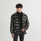 Multi-pocket Plaid Wool Blend Jacket