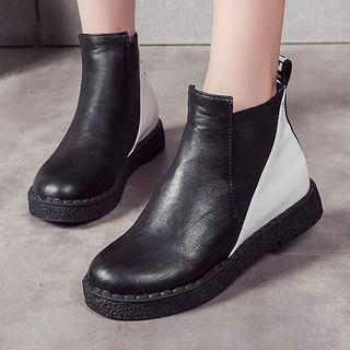 Two Tone Platform Short Boots