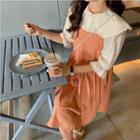 Short-sleeve Blouse / Spaghetti Strap A-line Dress