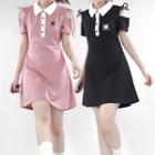 Waist Short-sleeve Bow Polo Skirt