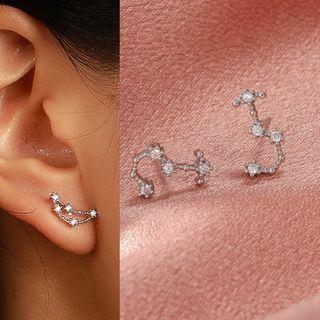 Rhinestone Zodiac Stud Earring
