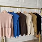 Set: Plain Sweater + Mock-neck Shawl