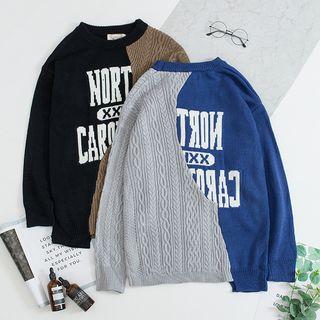 Couple Matching Lettering Asymmetrical Sweater