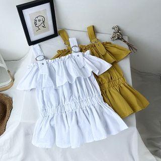 Off Shoulder Ruffle Trim Top