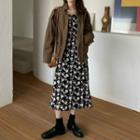 Short-sleeve Floral Midi Dress / Jacket