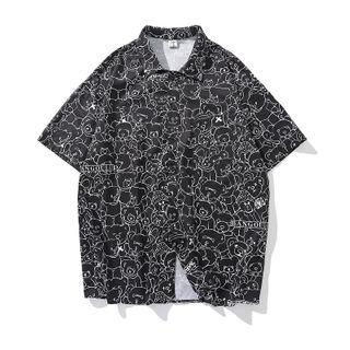 Bear Pattern Print Short-sleeve Shirt