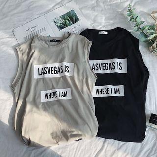 Couple Matching Sleeveless Lettering Tank Top