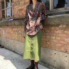 Floral Shirt / Midi Skirt