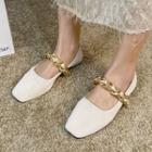 Faux Pearl Chain Mary Jane Shoes