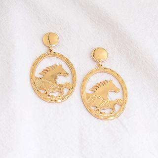 Horse Shape Cutout Dangle Earring As Shown In Figure - One Size