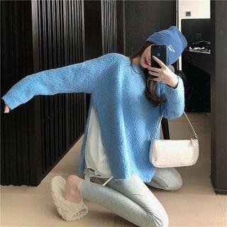 Split-side Sweater / Long-sleeve Ripped T-shirt