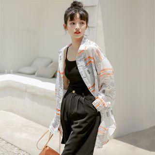 Printed Letter Oversize Shirt