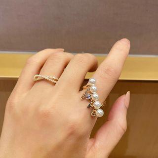 Faux Pearl Ring Ring - Gold - One Size