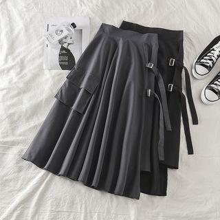 Plain A-line Cargo Skirt
