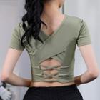 Short-sleeve Strappy Sports Crop Top