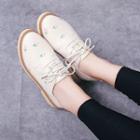 Flower Embroidered Stitched Lace-up Shoes