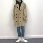 Plain Double-breasted Loose-fit Jacket