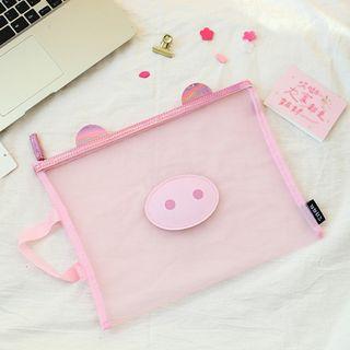 Pig Mesh Zip Pouch