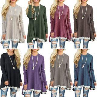 Oversized Lace-trim Tunic