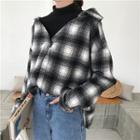 Check Mock-two Loose-fit Blouse