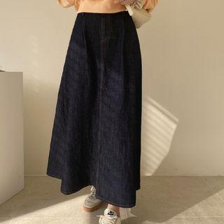 Maxi Flared Denim Skirt