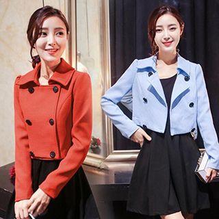 Set : Double-breasted Jacket + Tank Dress