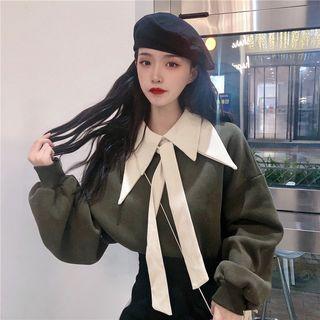 Tie-neck Collared Pullover
