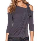 Cold Shoulder 3/4-sleeve T-shirt