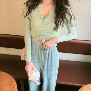 Plaid Shirt / Wide Leg Pants / Camisole