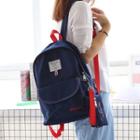 Color Block Oxford Backpack With Coin Purse