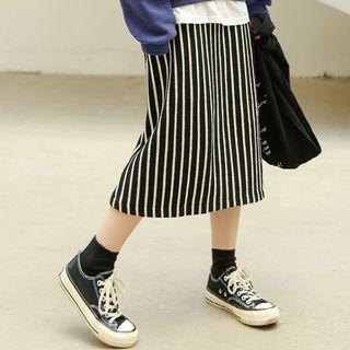 Midi A-line Striped Skirt