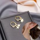 Cz Star Drop Earring E3229 - 1 Pair - Gold - One Size
