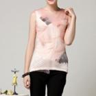 Sheer Panel Sleeveless Top