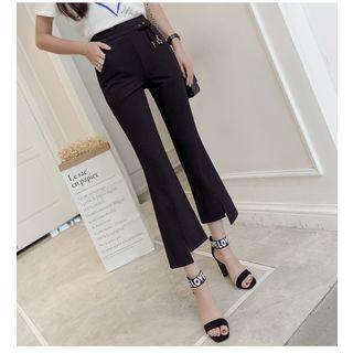 Plain High Rise Boot-cut Pants