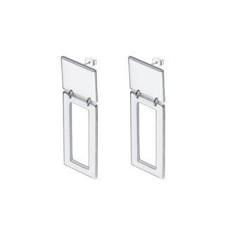 Simple Fashion Geometric Rectangle Earrings Silver - One Size