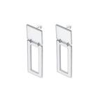 Simple Fashion Geometric Rectangle Earrings Silver - One Size