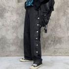 Button-side Wide-leg Pant
