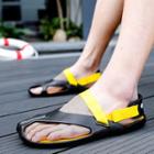 Color Block Cutout Spit-toe Sandals