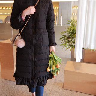 Frill-trim Duck Down Padded Coat